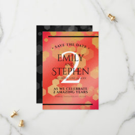 Elegant 2e Garnet Wedding Jubileum Save The Date