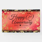 Elegant 2e Garnet Wedding Jubileum Spandoek (Horizontaal)
