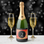 Elegant 2e Garnet Wedding Jubileum Sparkling Wijnetiket