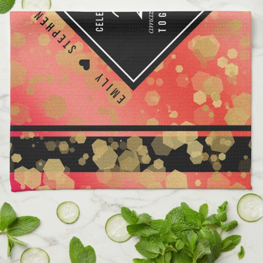 Elegant 2e Garnet Wedding Jubileum Theedoek (Gevouwen)