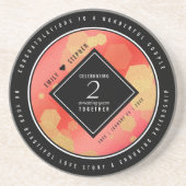 Elegant 2e Garnet Wedding Jubileum Zandsteen Onderzetter (Voorkant)