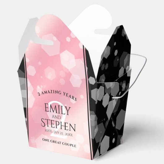 Elegant 2e Roos Jubileum van het Kwartz Weddenscha Bedankdoosjes (Geopend)