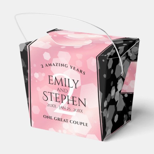 Elegant 2e Roos Jubileum van het Kwartz Weddenscha Bedankdoosjes (Achterkant)