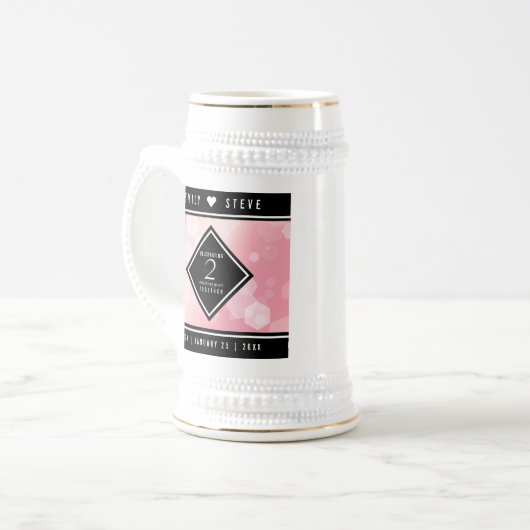 Elegant 2e Roos Jubileum van het Kwartz Weddenscha Bierpul (Voorkant links)