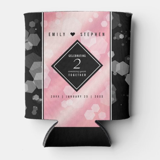 Elegant 2e Roos Jubileum van het Kwartz Weddenscha Blikjeskoeler (Voorkant)