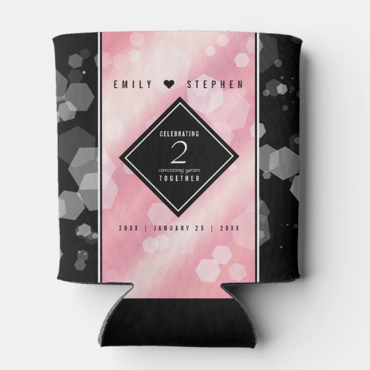 Elegant 2e Roos Jubileum van het Kwartz Weddenscha Blikjeskoeler (Achterkant)