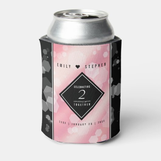 Elegant 2e Roos Jubileum van het Kwartz Weddenscha Blikjeskoeler (Blikje Achterkant)