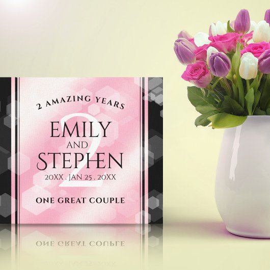 Elegant 2e Roos Jubileum van het Kwartz Weddenscha Canvas Afdruk