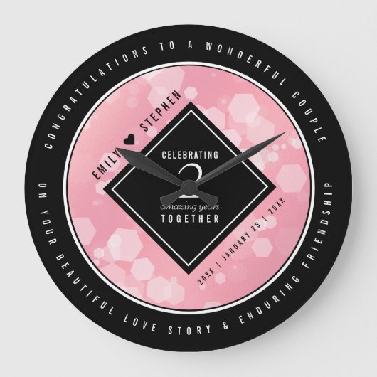 Elegant 2e Roos Jubileum van het Kwartz Weddenscha Grote Klok (Voorkant)