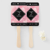 Elegant 2e Roos Jubileum van het Kwartz Weddenscha Handwaaier (Voorkant en achterkant)