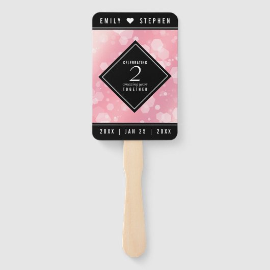 Elegant 2e Roos Jubileum van het Kwartz Weddenscha Handwaaier (Achterkant)