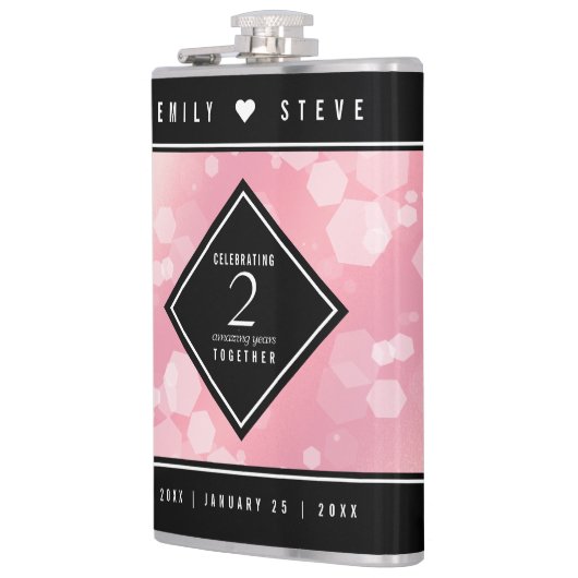 Elegant 2e Roos Jubileum van het Kwartz Weddenscha Heupfles (Links)