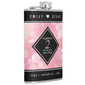 Elegant 2e Roos Jubileum van het Kwartz Weddenscha Heupfles (Rechts)