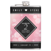 Elegant 2e Roos Jubileum van het Kwartz Weddenscha Heupfles (Voorkant)