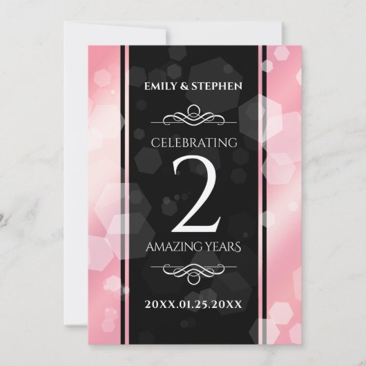 Elegant 2e Roos Jubileum van het Kwartz Weddenscha Kaart (Voorkant)