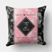 Elegant 2e Roos Jubileum van het Kwartz Weddenscha Kussen (Achterkant)