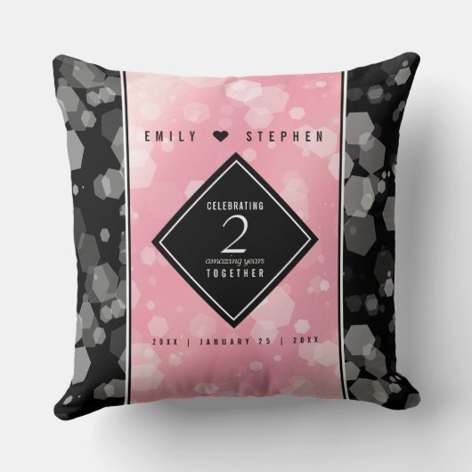 Elegant 2e Roos Jubileum van het Kwartz Weddenscha Kussen (Achterkant)