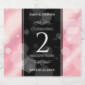 Elegant 2e Roos Jubileum van het Kwartz Weddenscha Likeurfles Etiket (Enkel label)