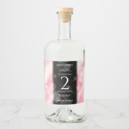 Elegant 2e Roos Jubileum van het Kwartz Weddenscha Likeurfles Etiket