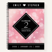 Elegant 2e Roos Jubileum van het Kwartz Weddenscha Notitieboek (Voorkant)