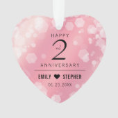 Elegant 2e Roos Jubileum van het Kwartz Weddenscha Ornament (voorkant)