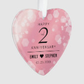 Elegant 2e Roos Jubileum van het Kwartz Weddenscha Ornament (voorkant)