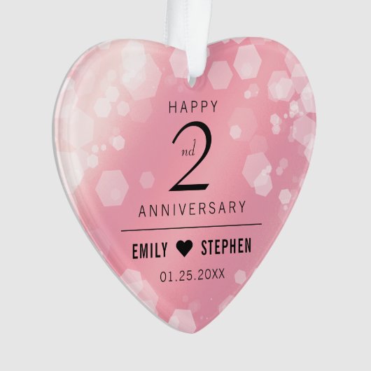 Elegant 2e Roos Jubileum van het Kwartz Weddenscha Ornament (voorkant)