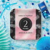 Elegant 2e Roos Jubileum van het Kwartz Weddenscha Papieren Bordje (Feest)