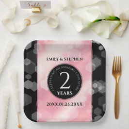 Elegant 2e Roos Jubileum van het Kwartz Weddenscha Papieren Bordje