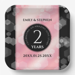 Elegant 2e Roos Jubileum van het Kwartz Weddenscha Papieren Bordje