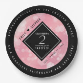 Elegant 2e Roos Jubileum van het Kwartz Weddenscha Papieren Bordje (Voorkant)