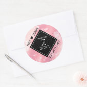 Elegant 2e Roos Jubileum van het Kwartz Weddenscha Ronde Sticker (Envelop)