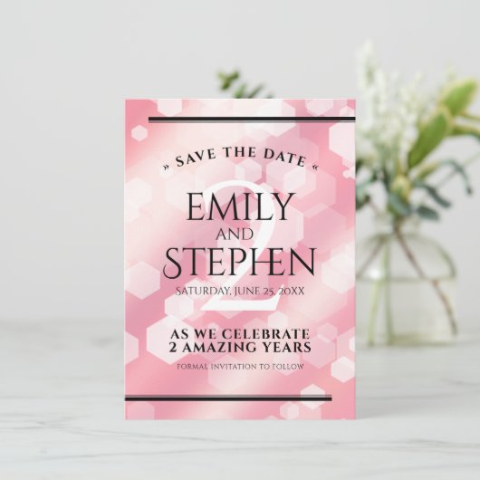 Elegant 2e Roos Jubileum van het Kwartz Weddenscha Save The Date (Staand voorkant)