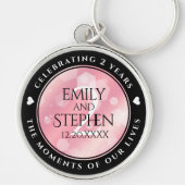 Elegant 2e Roos Jubileum van het Kwartz Weddenscha Sleutelhanger (Voorkant)