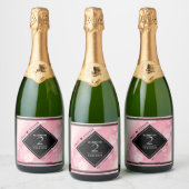 Elegant 2e Roos Jubileum van het Kwartz Weddenscha Sparkling Wijnetiket (Flessen)