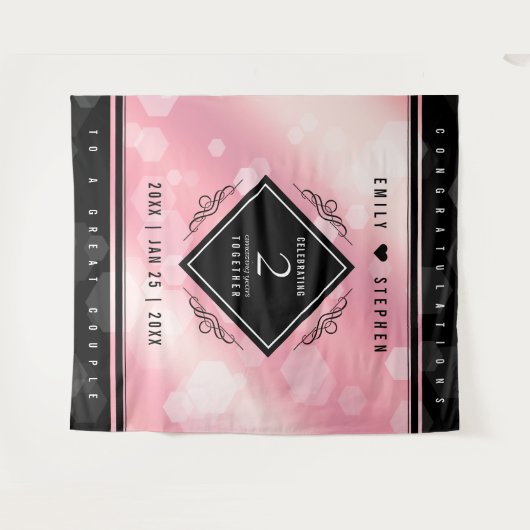 Elegant 2e Roos Jubileum van het Kwartz Weddenscha Wandkleed (Voorkant (horizontaal))