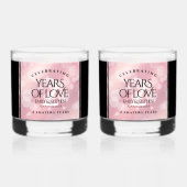 Elegant 2e Roos Jubileum van het Kwartz Weddenscha Whisky Glas (Voorkant)