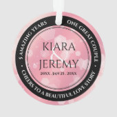 Elegant 2e Roos Jubileum van het kwartzweduwschap Ornament (achterkant)