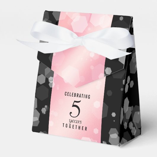 Elegant 2e Roos Quartz Wedding Jubileum Bedankdoosjes (Voorkant Zijde)