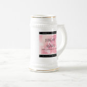 Elegant 2e Roos Quartz Wedding Jubileum Bierpul (Voorkant rechts)