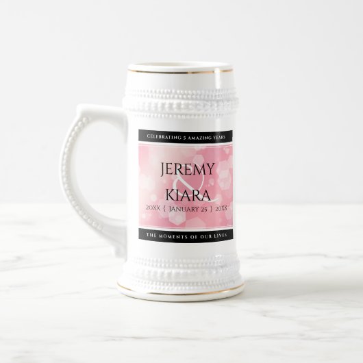 Elegant 2e Roos Quartz Wedding Jubileum Bierpul (Links)