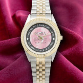 Elegant 2e Roos Quartz Wedding Jubileum Horloge
