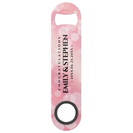 Elegant 2e Roos Quartz Wedding Jubileum Speed Flessenopener (Voorkant)