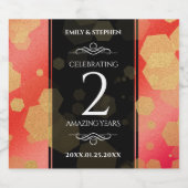 Elegant 2e van het Jubileum van de Wondenweddensc Likeurfles Etiket (Enkel label)