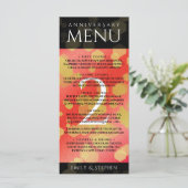 Elegant 2e van het Jubileum van de Wondenweddensc Menu (Staand voorkant)