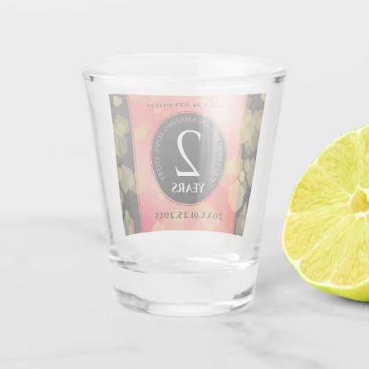 Elegant 2e  van het Jubileum van de Wondenweddensc Shot Glas (Achterkant)