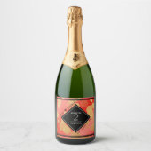 Elegant 2e  van het Jubileum van de Wondenweddensc Sparkling Wijnetiket (Voorkant)