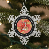 Elegant 2e  van het Jubileum van de Wondenweddensc Tin Sneeuwvlok Ornament