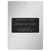 Elegant 2in1 Luxury Silver Metal Visitekaartje & Klembord (Achterkant)