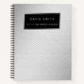 Elegant 2in1 Luxury Silver Metal Visitekaartje & Notitieboek (Voorkant)
